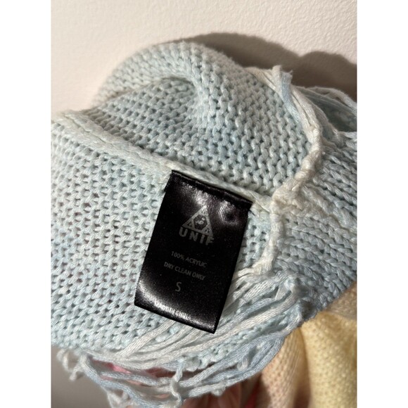 UNIF Sherbert Sweater Pink Yellow Blue Ombré Distressed Womens Size S $110 - Picture 6 of 9